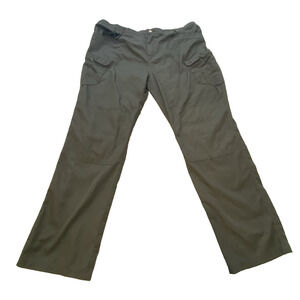 Riconine Mens Green Cargo Pants Size 5XL Elastic Stretch Waist Outdoors Hiking